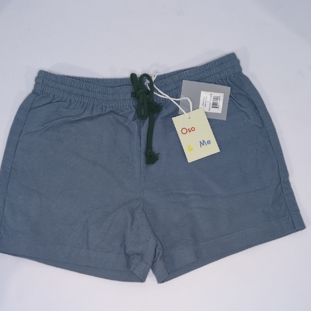 Casual Blue Gray Drawstring Lounge Shorts Size 6 Boys Linen Summer NWT